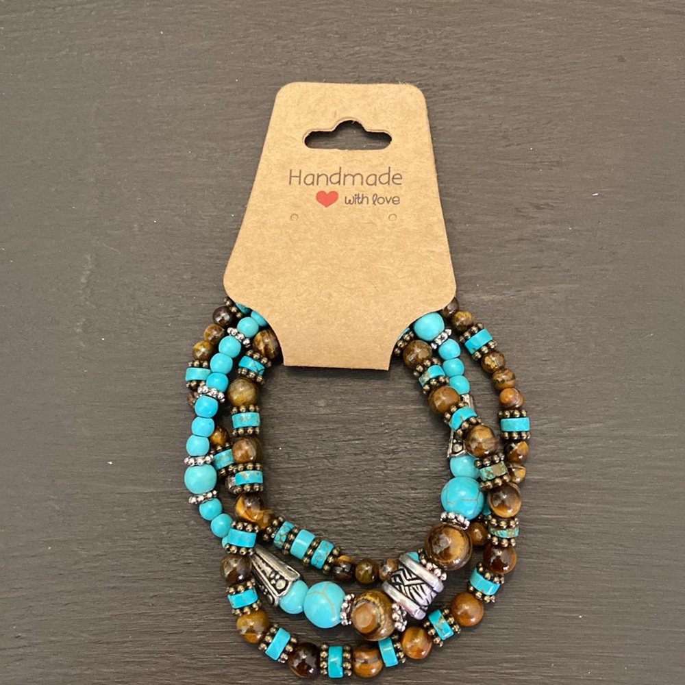 Brand new, never worn, original, turquoise bracelet set